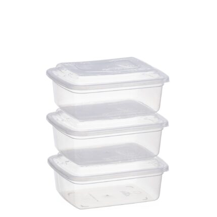 KIT 3 TACHOS RETANGULARES PP 350 ML - CAF