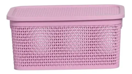 CAIXA RATTAN 4,0 LITROS ROSA .