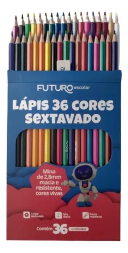 LAPIS 36 CORES SEXTAVADO