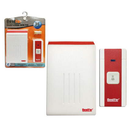 BF CAMPAINHA S/FIO BIVOLT 36T RES. A AGUA VERMELHA/BRANCA