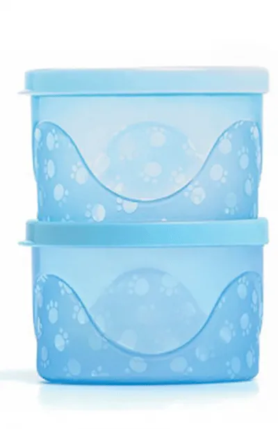 KIT DE POTES INFANTIS 300ML (2 POTES E 2 TAMPAS) AZUL BEBE