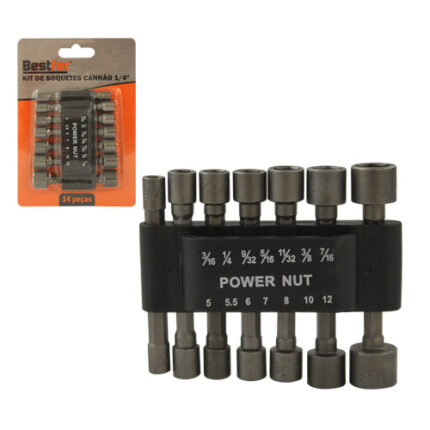 BF KIT SOQUETE CANHAO 1/4 (14 PCS)