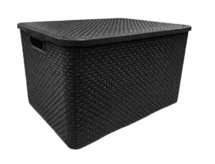 ORGANIZADOR RETANG. RATTAN PRETO 18 LTS