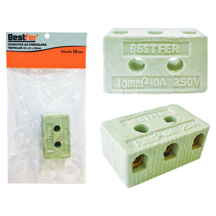 BF CONECTOR DE PORCELANA TRIPOLAR FIO 10MM