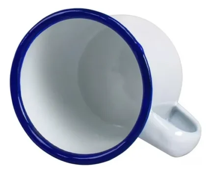 CANECA DE CHA ESMALTADA BRANCA 350ML - CM48