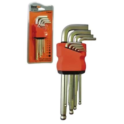 BF JG CHAVE HEX MEDIA C/PONTA BOLA 9PCS AC