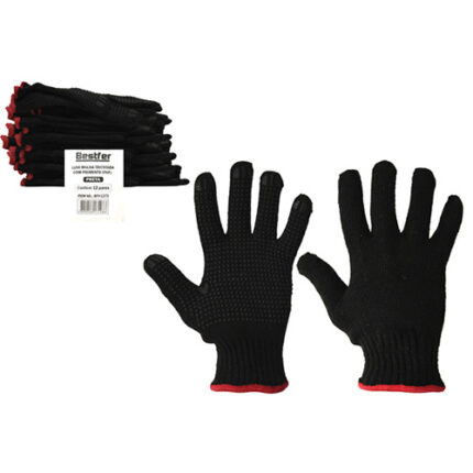 BF LUVA MALHA TRICOTADA 4 FIOS C/PIGMENTO PRETA G/8