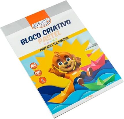 BLOCO CRIATIVO PASTEL A4 - 6 CORES - 120GR - 25 FOLHAS