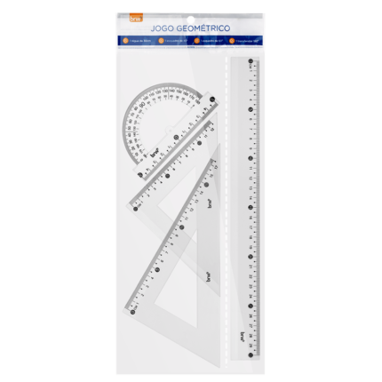 JOGO GEOMÉTRICO 1º GRAU TRANSPARENTE - BLISTER C/ 1UN