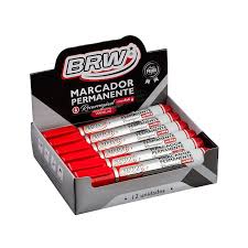 MARCADOR PERMANENTE RECARREGÁVEL COM TINTA - VERMELHO- LINHA PRIME