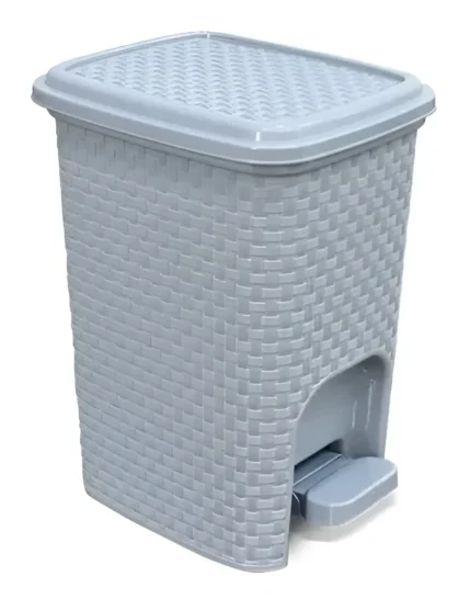 LIXEIRA RATTAN CINZA C PEDAL 7L - POS INDUSTRIA