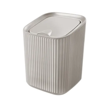 LIXEIRA QUADRADA 1,25L CINZA CLARO