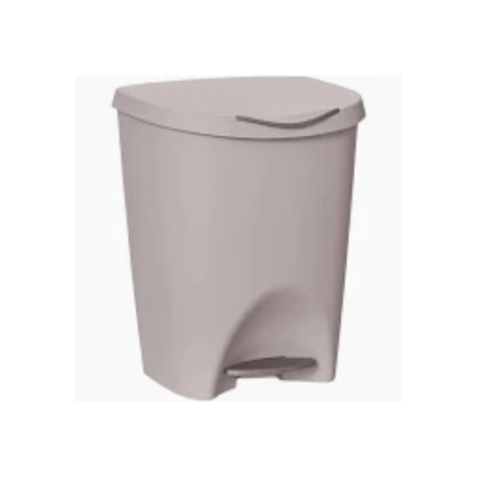 LIXEIRA 7,5L C PEDAL CINZA CLARO