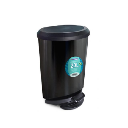 LIXEIRA COM PEDAL 20L PRETA - POS INDUSTRIA