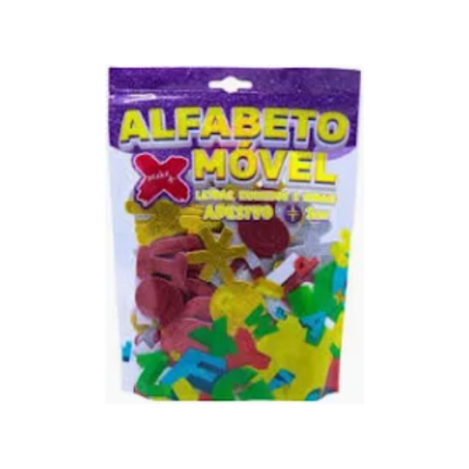 ALFABETO MOVEL GLITTER 4CMX2MM-C/150PCS