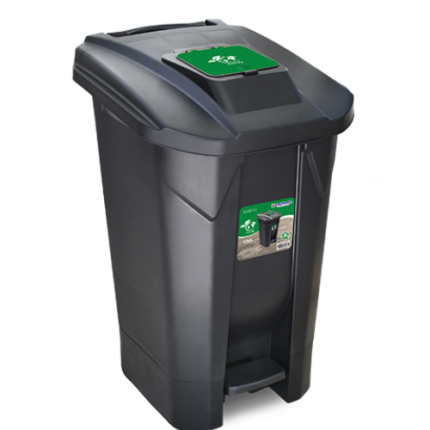 LIXEIRA 120LTS PRETA C/ RODA PEDAL TAMPA CLICK POS INDUSTRIA