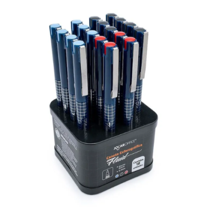 CANETA ESF. FLUID PONTA 0.5 - AZUL/PRETA/VERMELHA JOCAR OFFICE