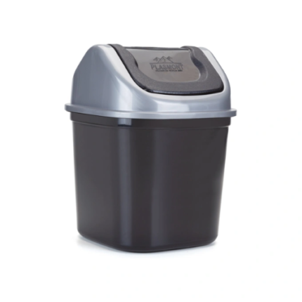 LIXEIRA QUAD. BASCULANTE 7L - BLACK STEEL