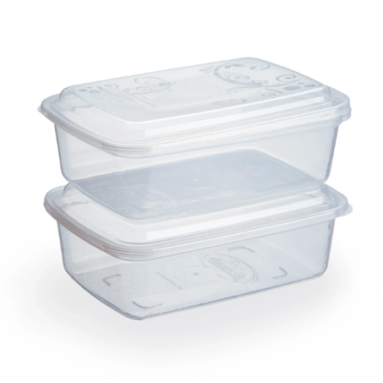 CJ. 2G POTES RETANGULAR - TRANSPARENTE