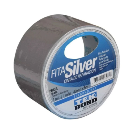 FITA ADESIVA SILVER TAPE 4,8MMX9M