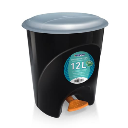 LIXEIRA 12 LTS C/ PEDAL PRETA