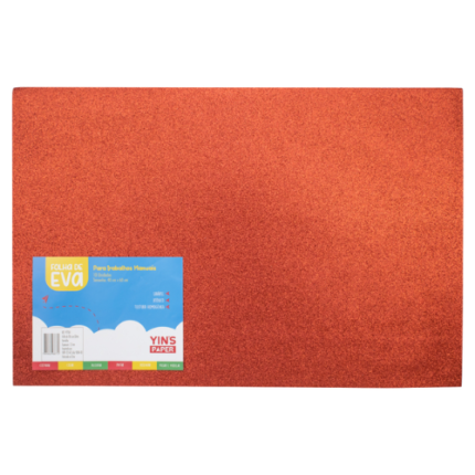 EVA VERMELHO 40X60 C/GLITTER FOLHA 1.5 MM YINS PAPER