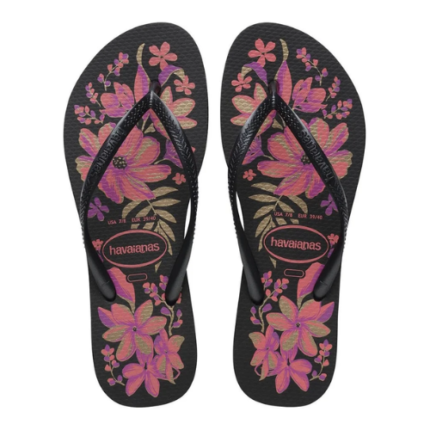 HAVAIANAS FEM SLIM ORGANIC PTO/CZ/OURO 39/0 1UN