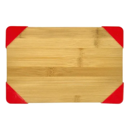 TABUA DE CORTE CANTO SILICONE VERMELHO/PRETO ANTIDERRAPANTE BAMBU