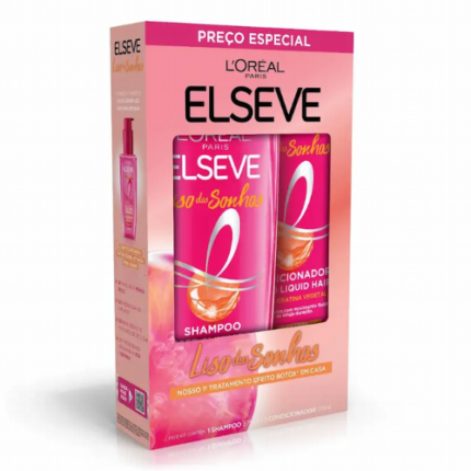 KIT ELSEVE SHAMPOO+CONDICIONADOR LISO DOS SONHOS 545ML