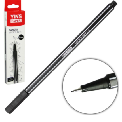CANETA PONTA POR. FIN. 0.4MM PRETA