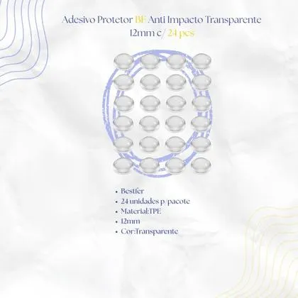 BF ADESIVO ANTI IMPACTO TRANSP. 24PCS 12MM 16G