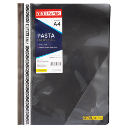 PASTA PROPOSTA A4 PRETA YINS PAPER