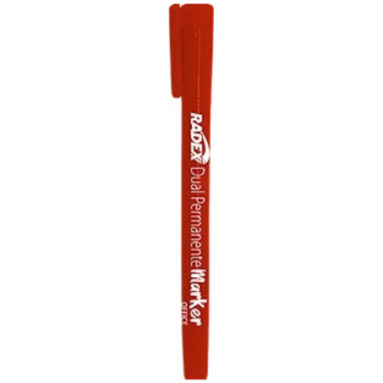 MARCADOR PERMANENTE RADEX DUAL TIP VERMELHO