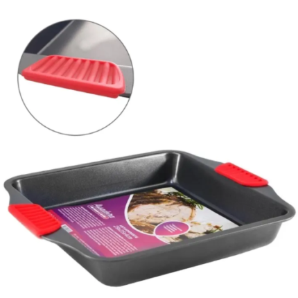 ASSADEIRA ANTIADERENTE C/ PEGADOR SILICONE 40,5X25,5CM (33,5X23)