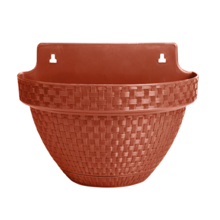 VASO DE PAREDE MEIA LUA RATTAN TERRACOTA 3LT POS INDUSTRIA
