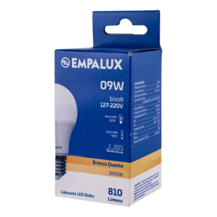 LAMPADA LED E27 009W 3000K 0720LM EMPALUX