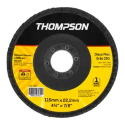 *DISCO LIXA FERRO 115X22MM 100 THOMPSON