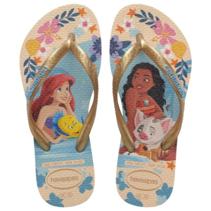 HAVAIANAS KIDS SLIM PRINCESS BEGE PALHA 35/6 1UN