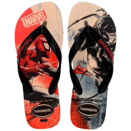 HAVAIANAS MASC TOP MARVEL CLAS BG PALHA/PTO 35/6 1UN