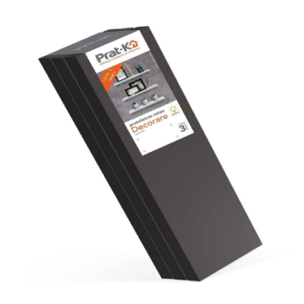 KIT 3 PRATELEIRAS PRETAS 1,5X10X40CM C/BUCHA (DECORARE)