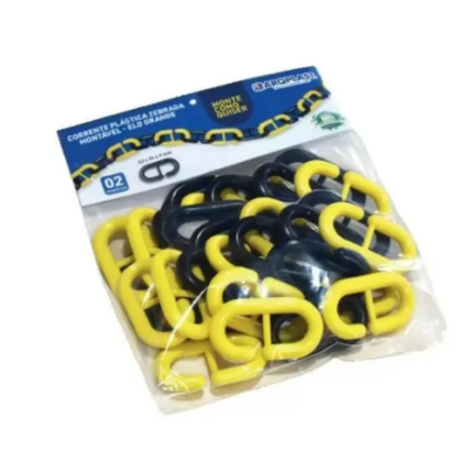 CORRENTE PLASTICA ZEBRADA MONTAVEL ELO GRANDE 2MT POS INDUSTRIA