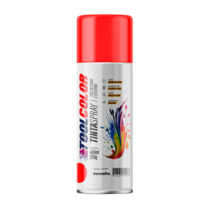 TINTA SPRAY 400ML TOOLCOLOR UG VERMELHO
