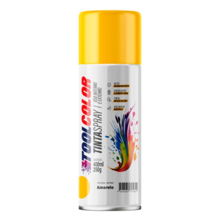 TINTA SPRAY 400ML TOOLCOLOR UG AMARELO
