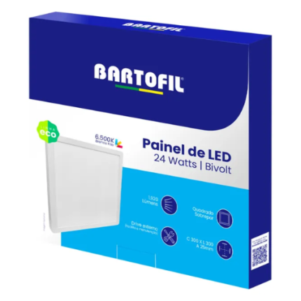 PAINEL LED EMB QUAD 24W BIV 6500K ECO BARTOFIL