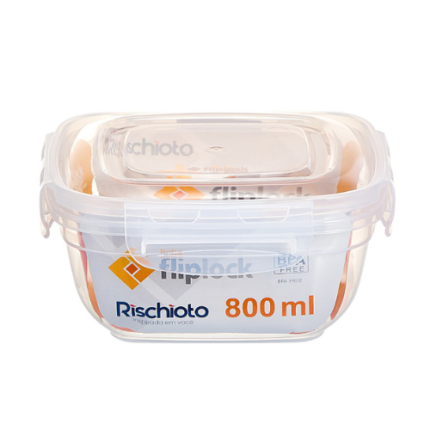 POTE QUADRADO FLIPLOCK 800 ML