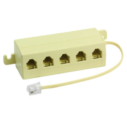 ADAPTADOR RJ-11 - 1 MACHO PARA 5 FEMEAS - 6X4