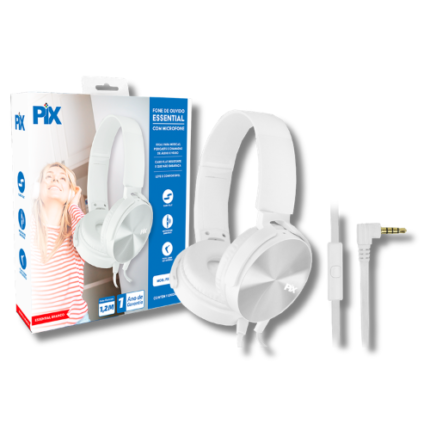 FONE DE OUVIDO ESSENTIAL FLAT C/ MICROFONE - BRANCO