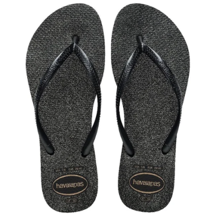 HAVAIANAS FEM SLIM GLOSS PTO/PRATA/PTO 37/8 1UN