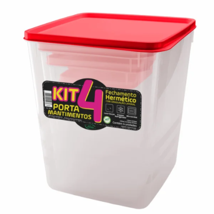KIT PORTA MANTIMENTO 4 PECAS - SORTIDO