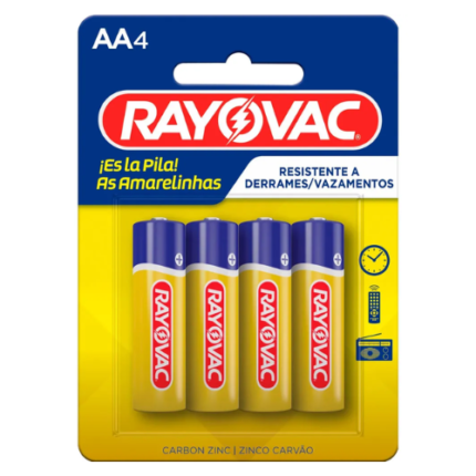 PILHA RAYOVAC AMAR AA TUB C/4UN